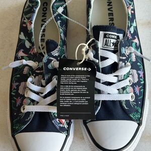 Converse Shoreline Slip Floral Sneakers -Navy w/Light Blue, Green & Pink (NWOB)